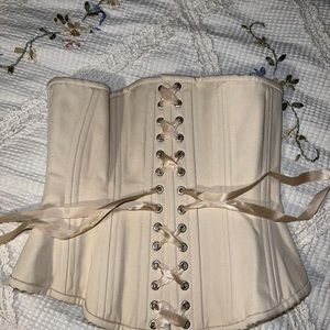 Timeless Trends beige cotton under bust corset